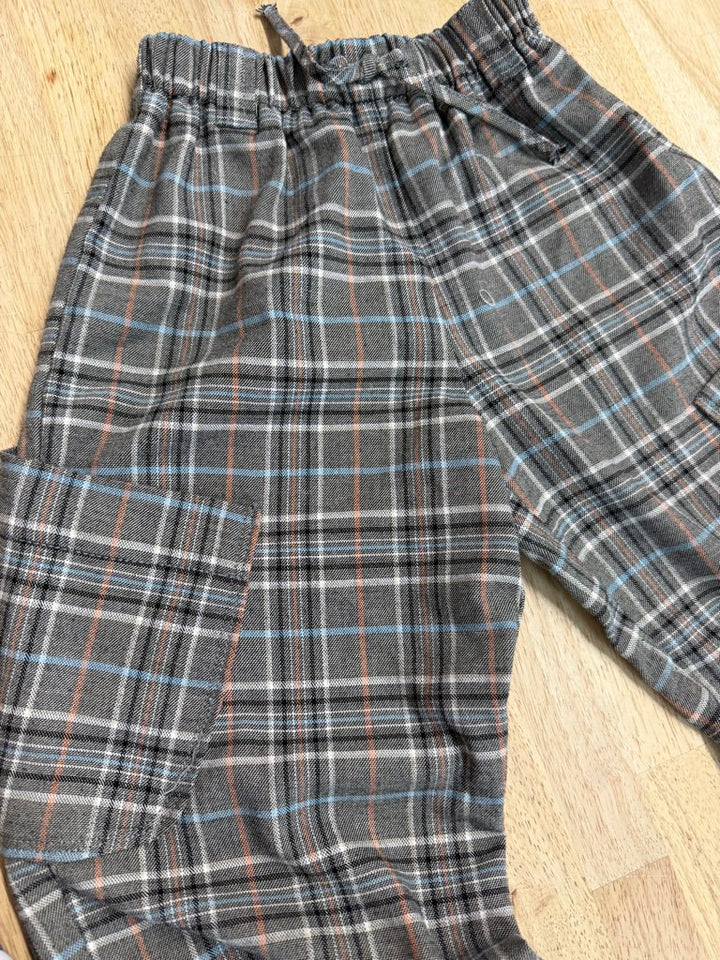 Zara Plaid Trousers – 128 8Y | Brown Grey & Black Elastic Ankle - Nest and Sprout - Consignment