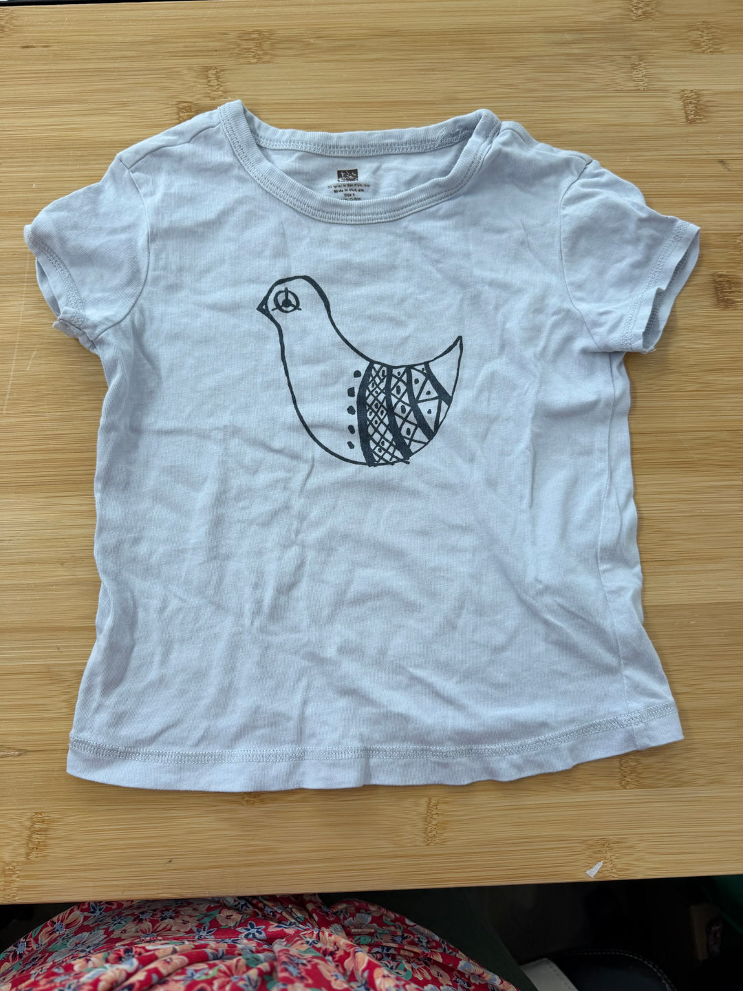 Tea Collection Light Blue Periwinkle Navy Bird Short Sleeve Top – 4