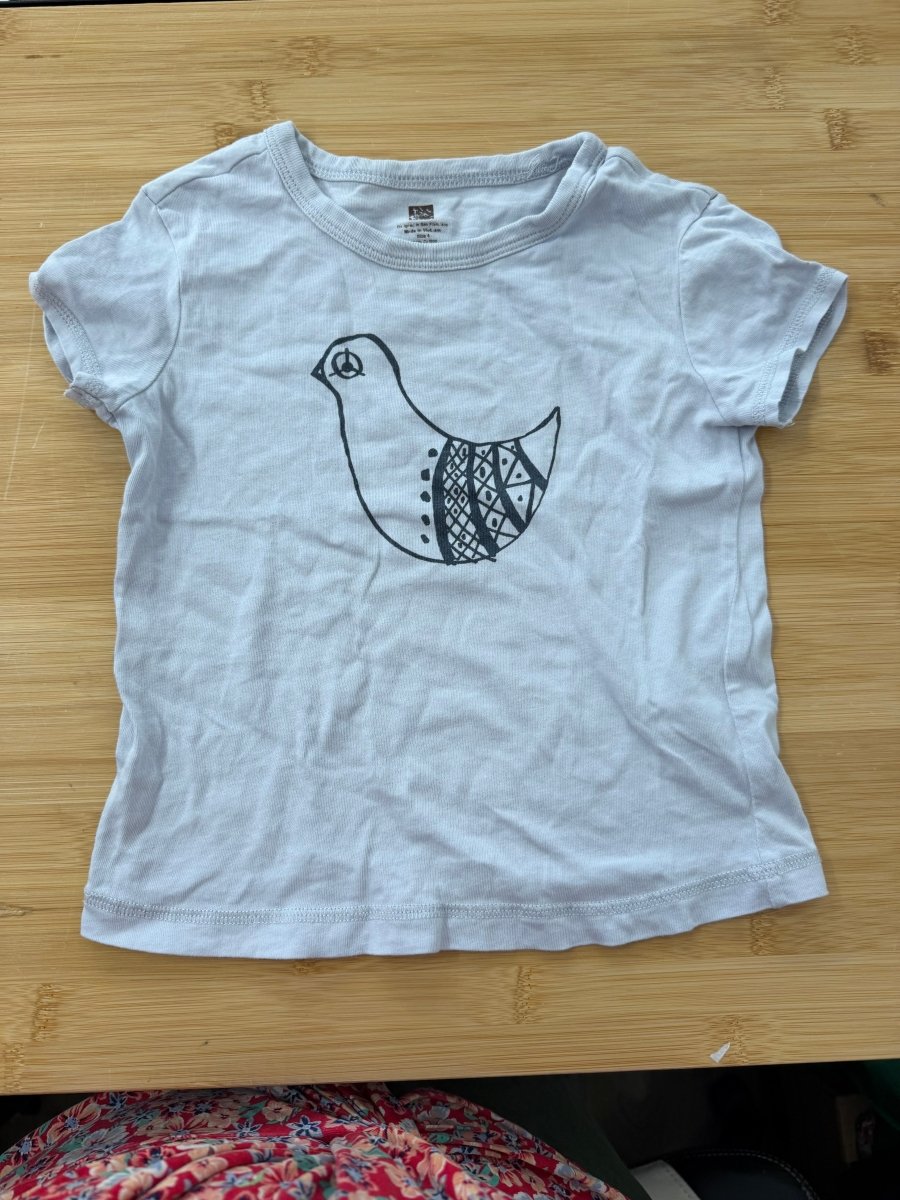 Tea Collection Light Blue Periwinkle Navy Bird Short Sleeve Top – 4 - Nest and Sprout-Consignment
