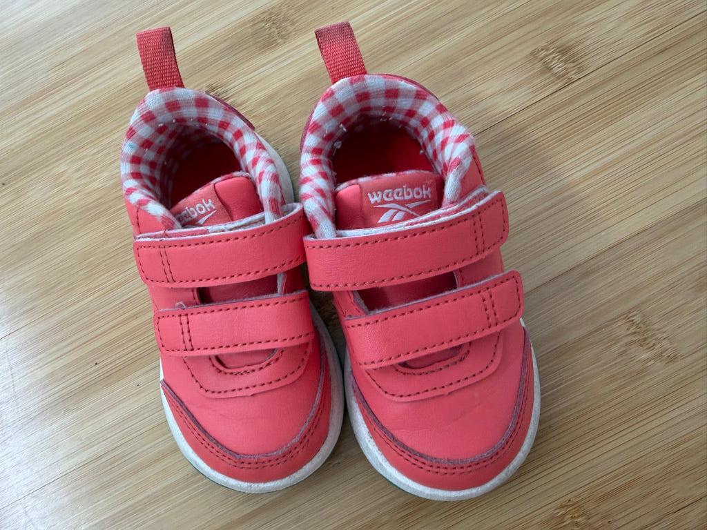 Reebok Velcro Runners – 5 | Peach Gingham Double Velcro