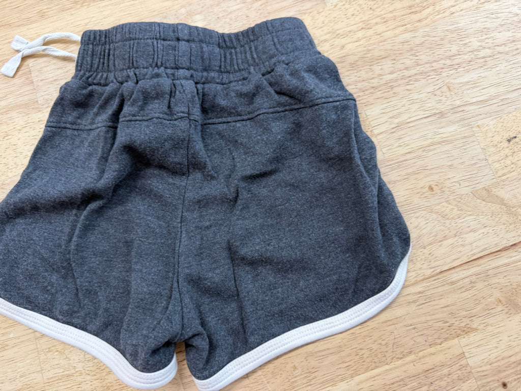 Little & Lively Bike Shorts – 1/2 | Charcoal | White Edging