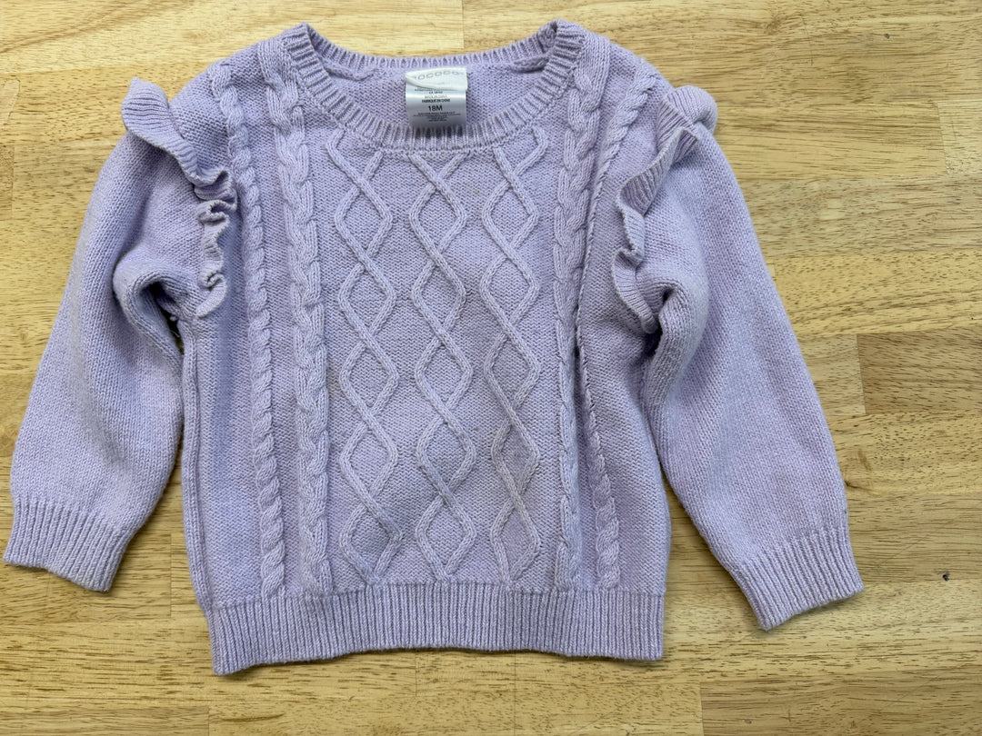 Rococoo Purple Ruffle Cap Sleeve Knit Sweater – 18M | Long Sleeve