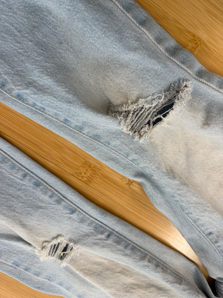 Old Navy High Rise Flare Jeans – 8 | Light Wash Distressed Knees