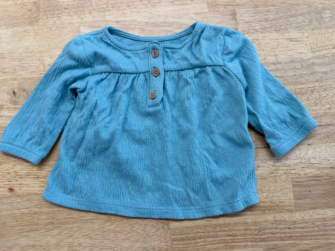 Carter's Long Sleeve Top – 3M | Light Blue