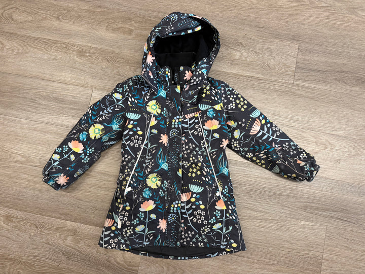 Reima Muhvi ReimaTec Kids' Winter Jacket – 7 (122cm) | Floral on Black | No Fur Hood Trim
