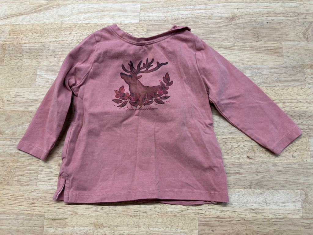 Wheat Salmon Deer Graphic Shirt | Size 9M