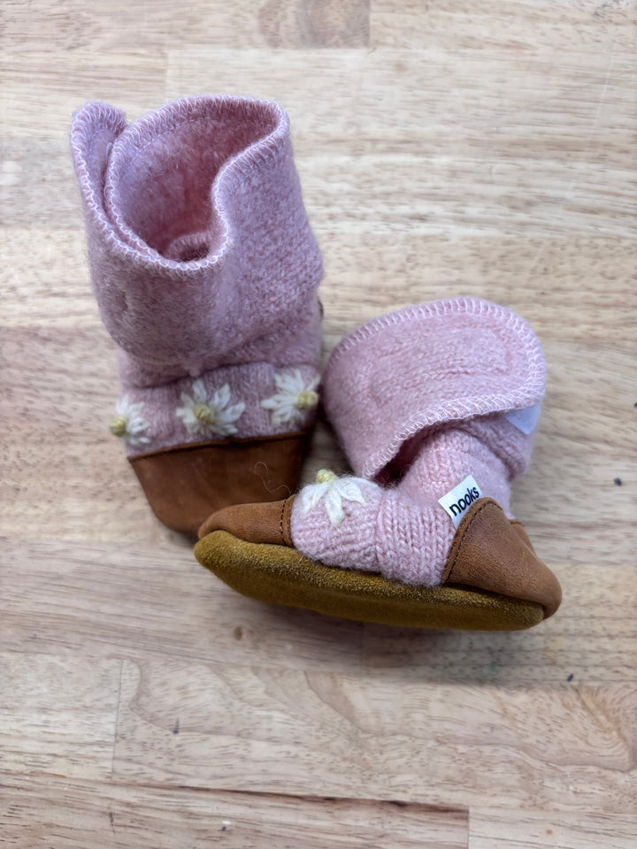 Nooks Wool Booties Pink Snowflower 2.5 (11cm)