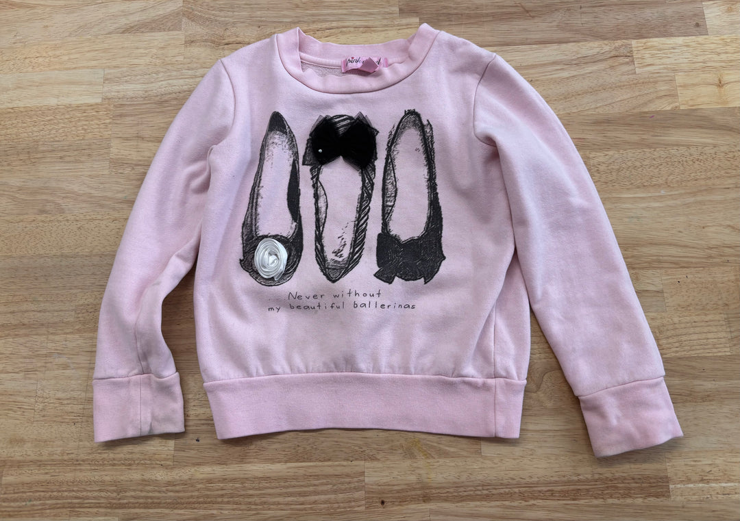 Pink Angel Size 6 Ballerina Sweatshirt (Stained Cuffs)