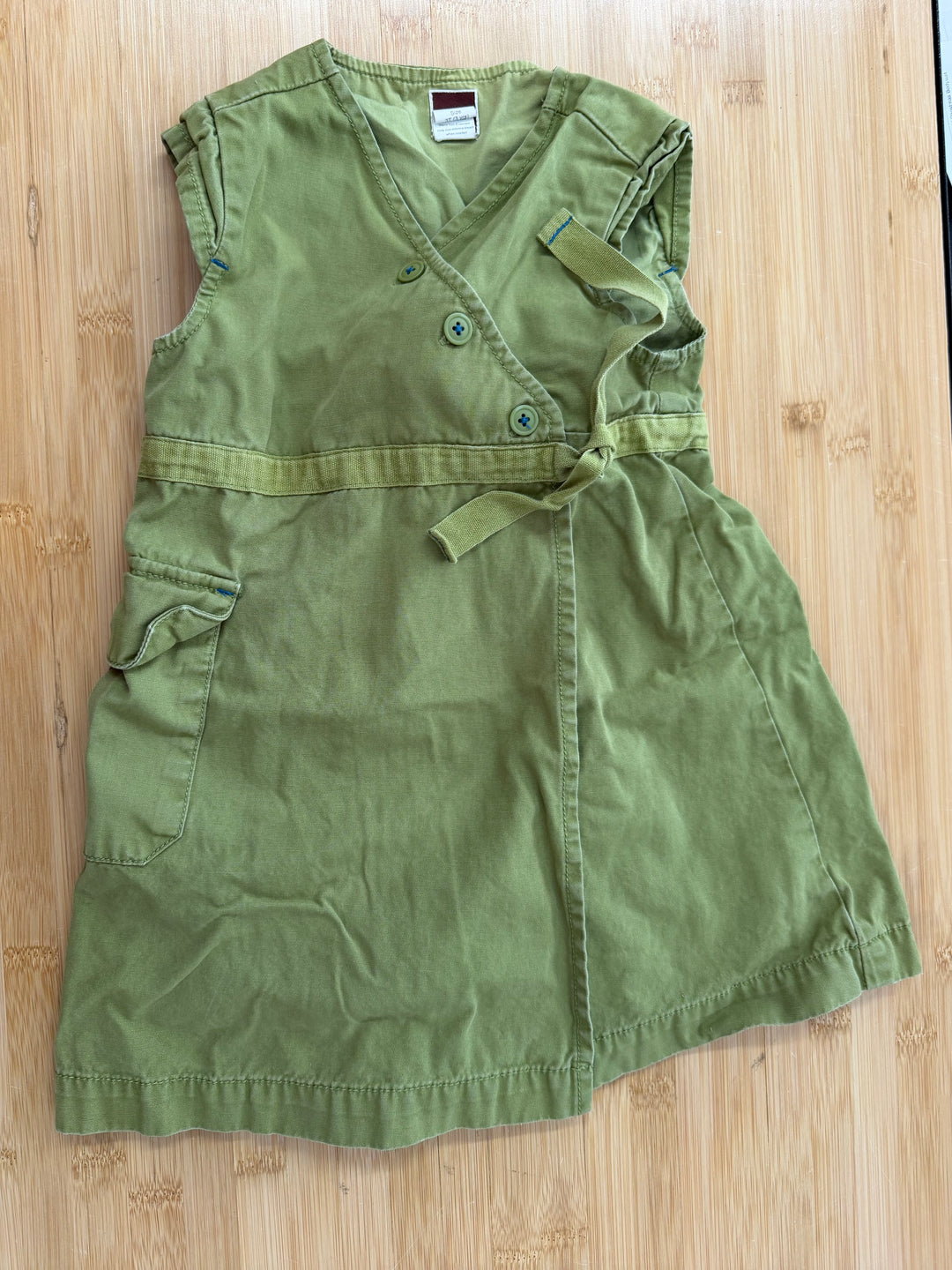 Tea Collection Canvas Tie Cross Wrap Dress with Cargo Pocket – 3