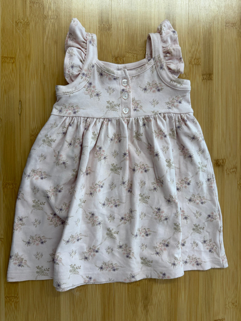 Jamie Kay Floral Dress – 6–12M | Pink Flutter Sleeve Ditsy Floral
