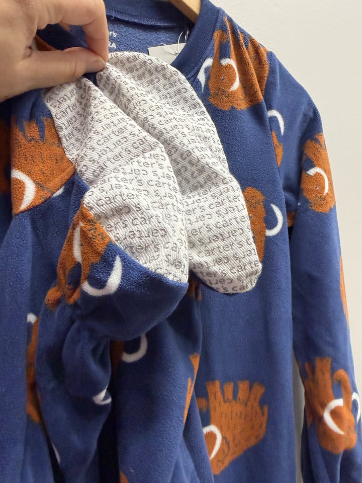 Carter's Mammoth Print Fleece Footed One-Piece – 12y