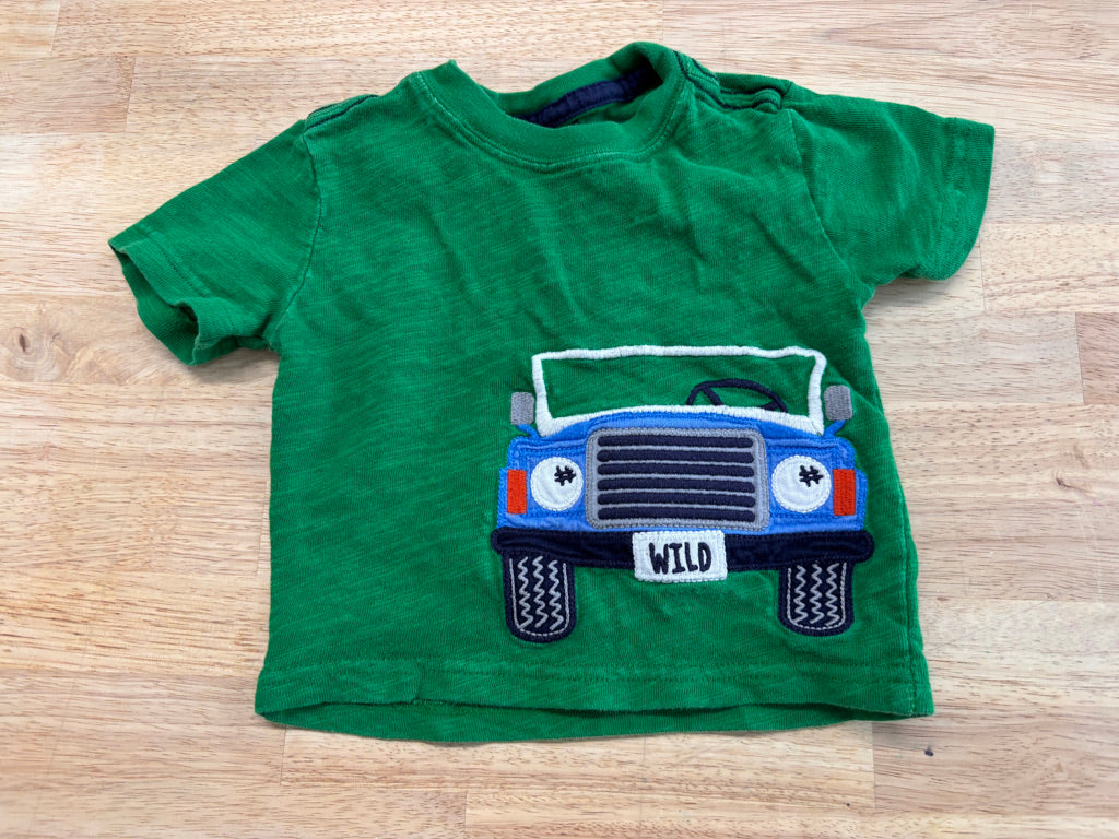 Gymboree 6-12 Months Green Shirt with Truck Applique