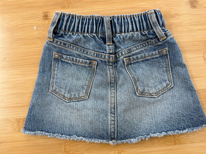 Old Navy Denim Skirt – 18–24M | Light Wash Raw Edge