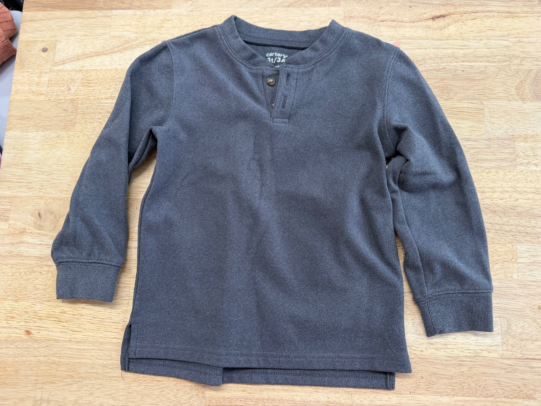 Carter's Microfleece Base Layer Top – 3T | Charcoal