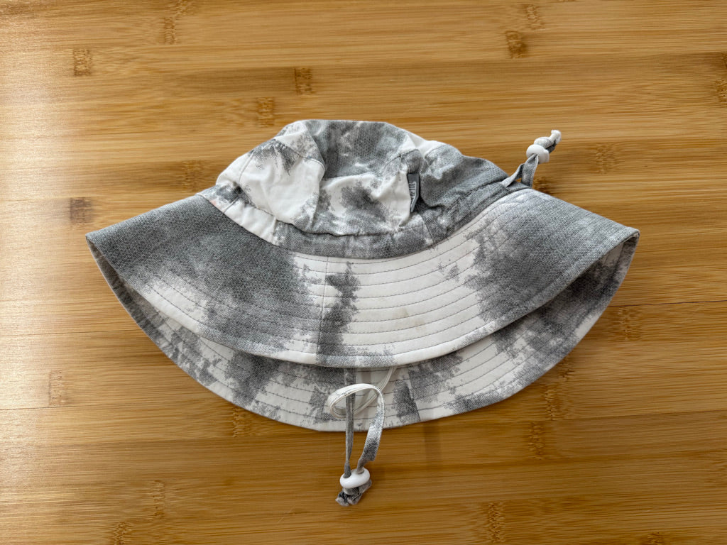 Jan & Jul Bucket Sun Hat – L (2–5Y) | Grey & White Print