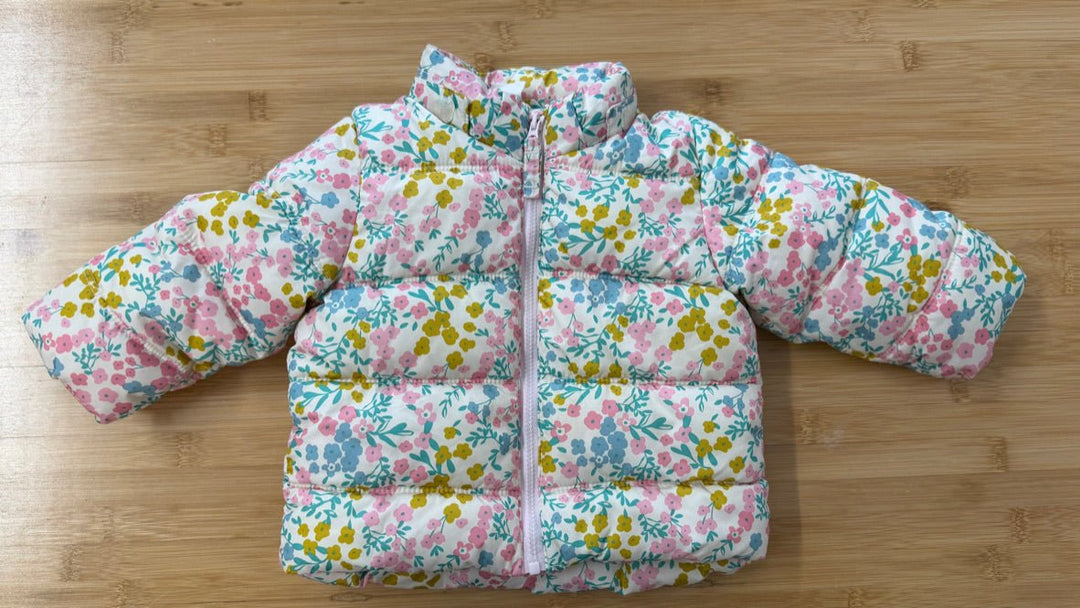H&M Floral Fleece-Lined Puffer Jacket – 4–6M | No Hood - Nest and Sprout-Consignment