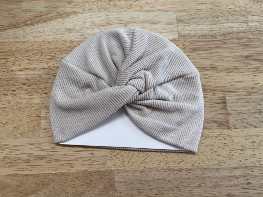 Infant Turban Hat – Light Beige (NIP)