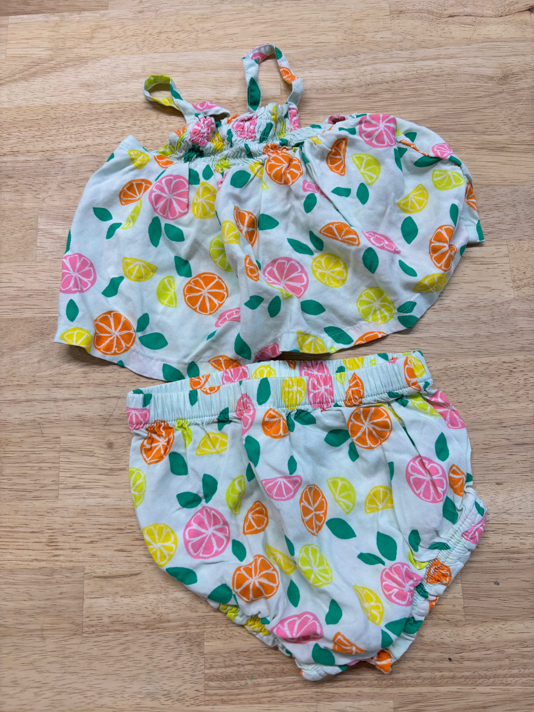 Cat & Jack Citrus Print Summer Outfit – 6–9M