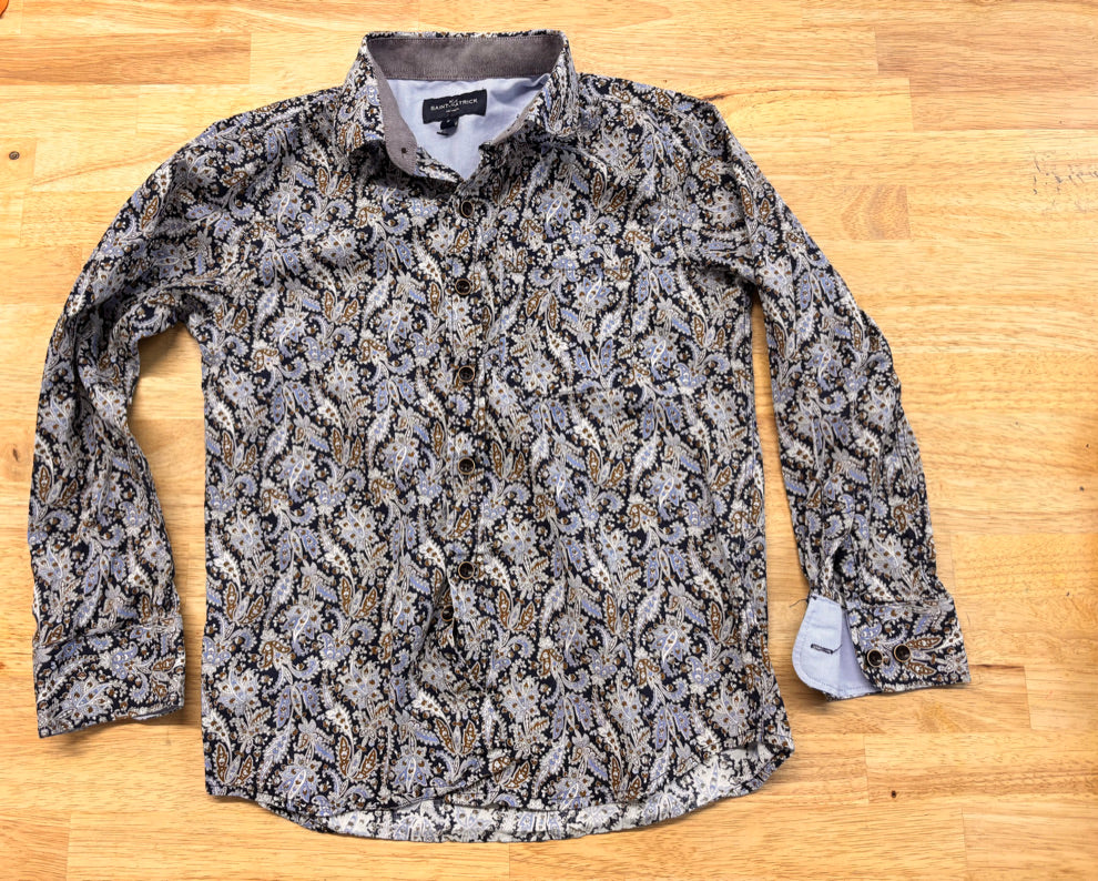 Rue Saint Patrick Size 8 Paisley Button-Up Shirt