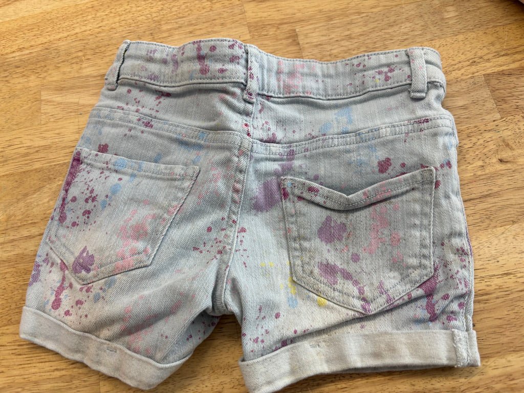 George Light Wash Jeans Paint Splatter | Size 7 - Nest and Sprout - Consignment