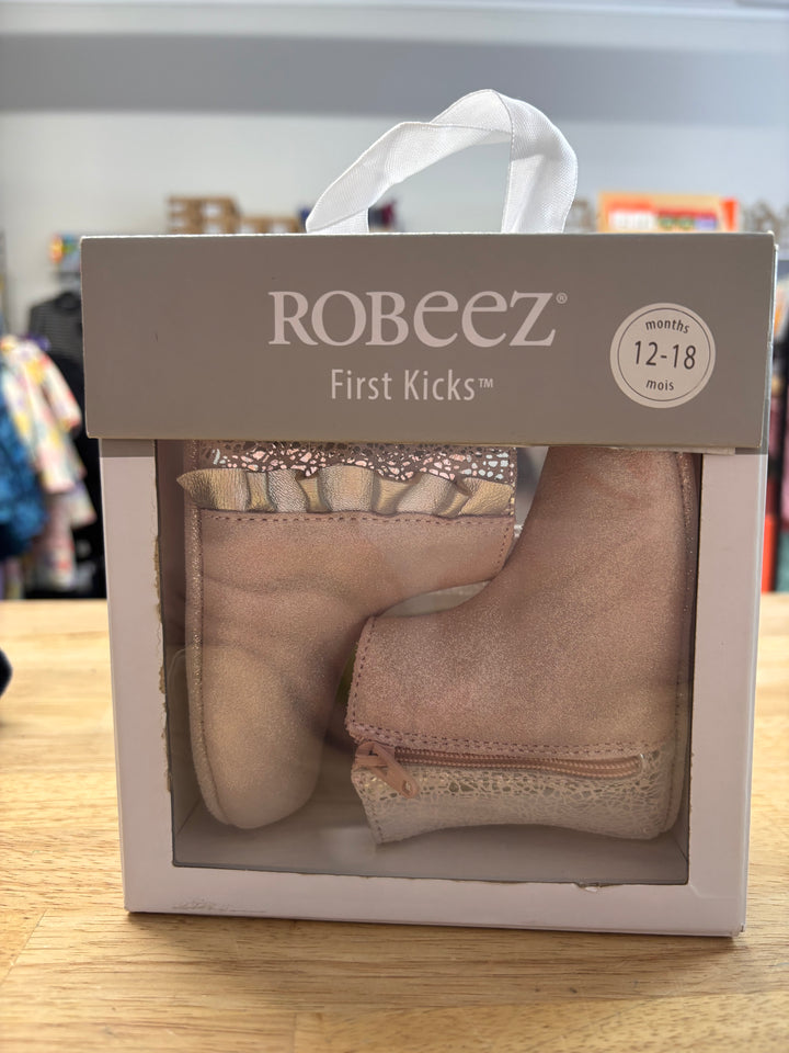 Robeez Silver Sparkle Madison Soft-Sole Boots 12-18M (NIB) NTW