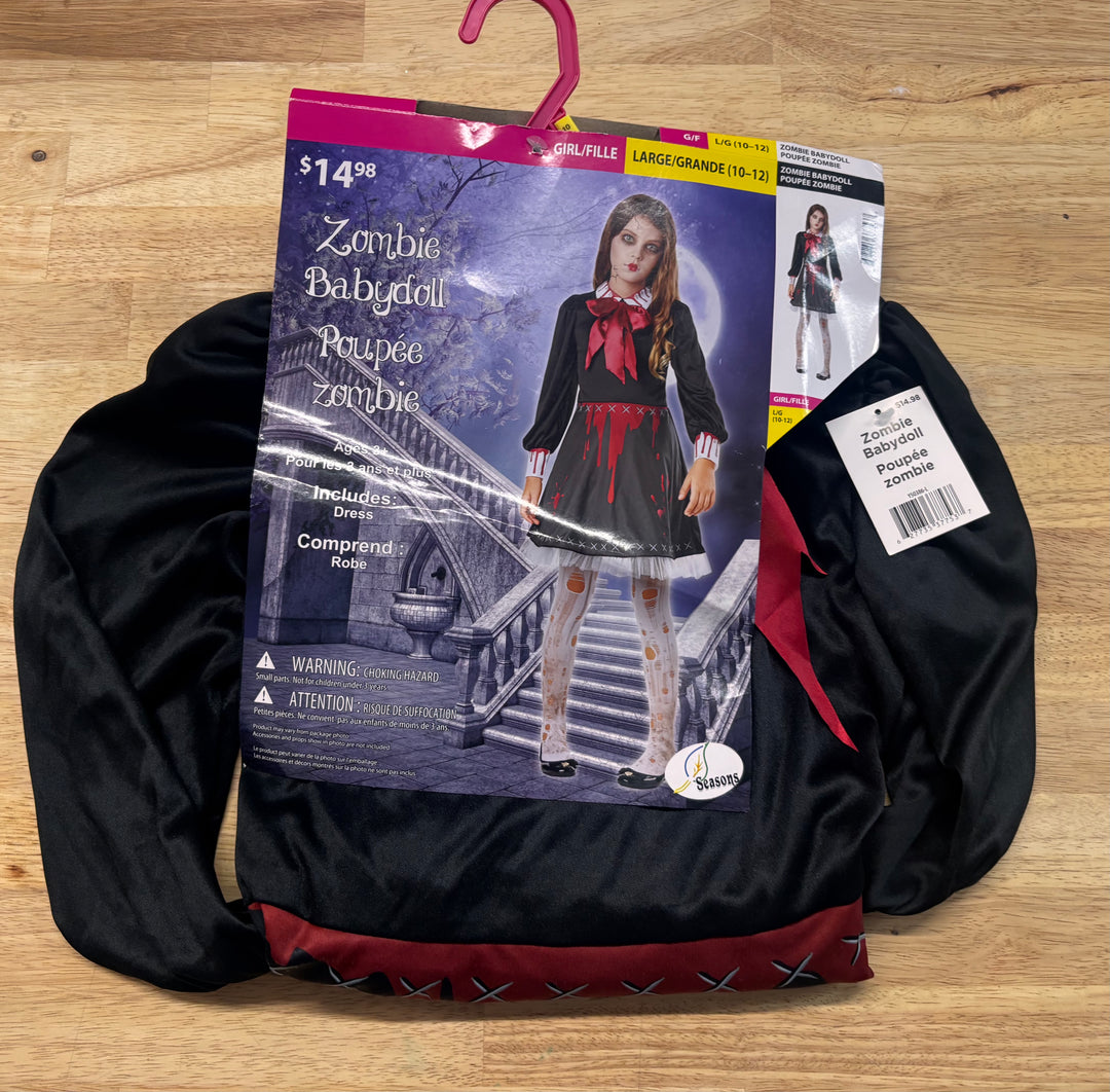 Zombie Baby Doll Costume – Size L (10-12Y) NWT