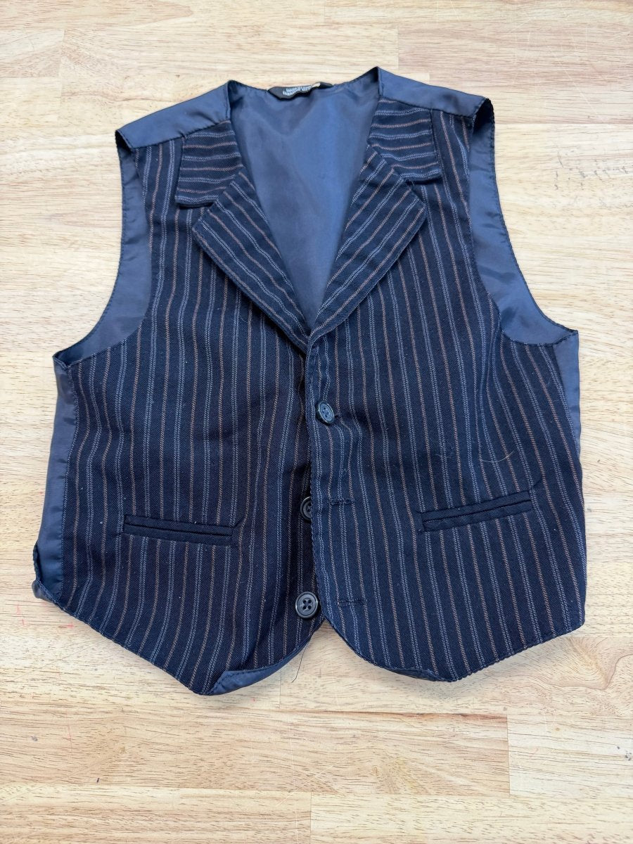 Dress Vest Navy Stripe Lapel | Size 4 - Nest and Sprout - Consignment