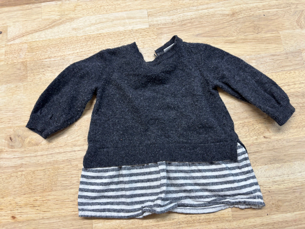 Zara Knit Layered Shirt & Sweater Look – 3–6M fair