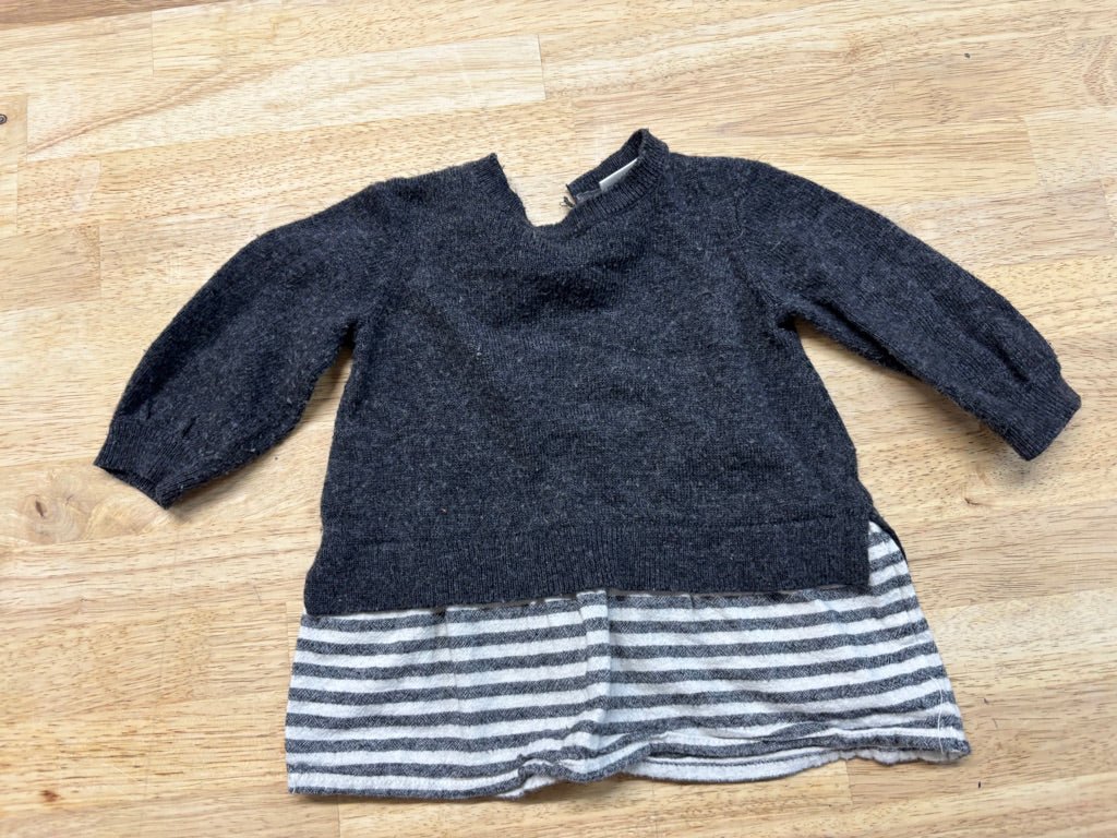 Zara Knit Layered Shirt & Sweater Look – 3–6M fair - Nest and Sprout - Consignment