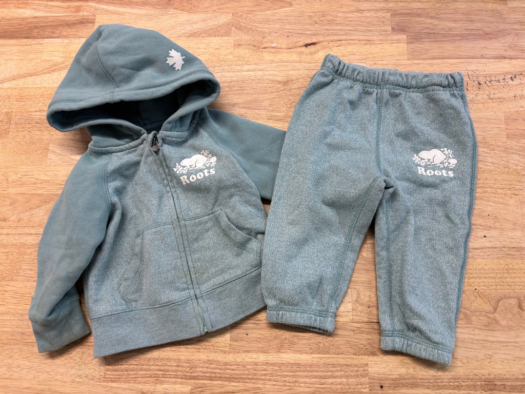 Roots 12–18M Heather Blue Hoodie & Jogger Set