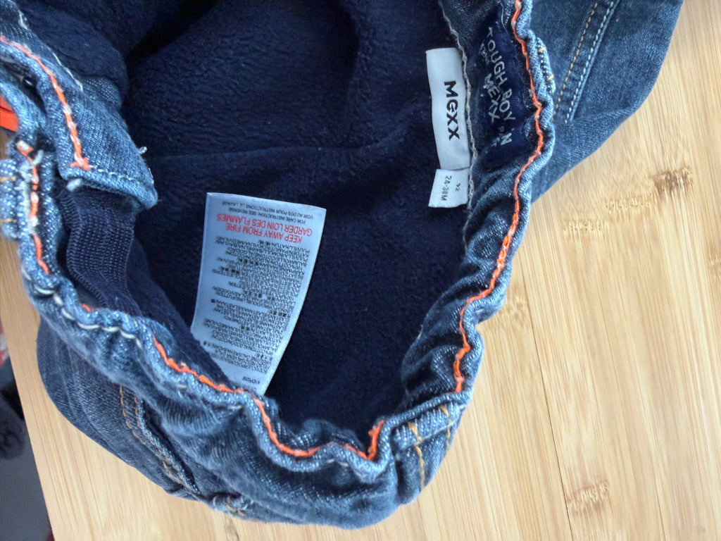 Mexx Fleece-Lined Jeans – 24–30M (92cm) | Adjustable Medium-Dark Wash