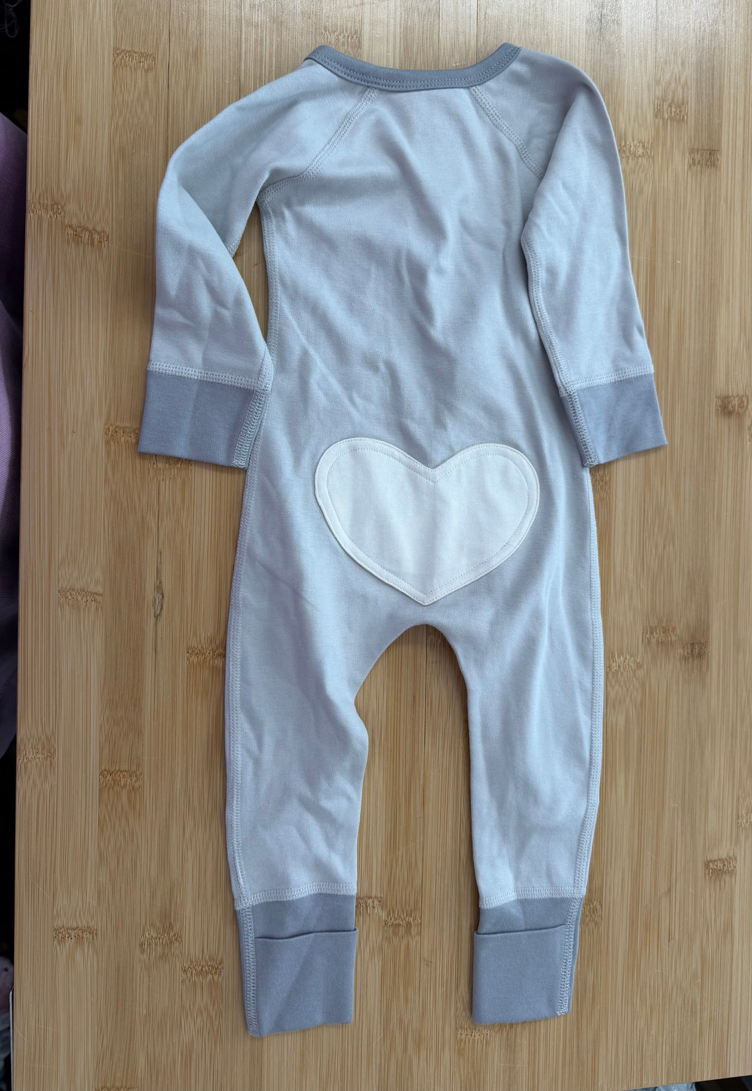 Sapling Child Snuggle Bug Footless Sleeper – 0–3M | Grey Organic Cotton Like New