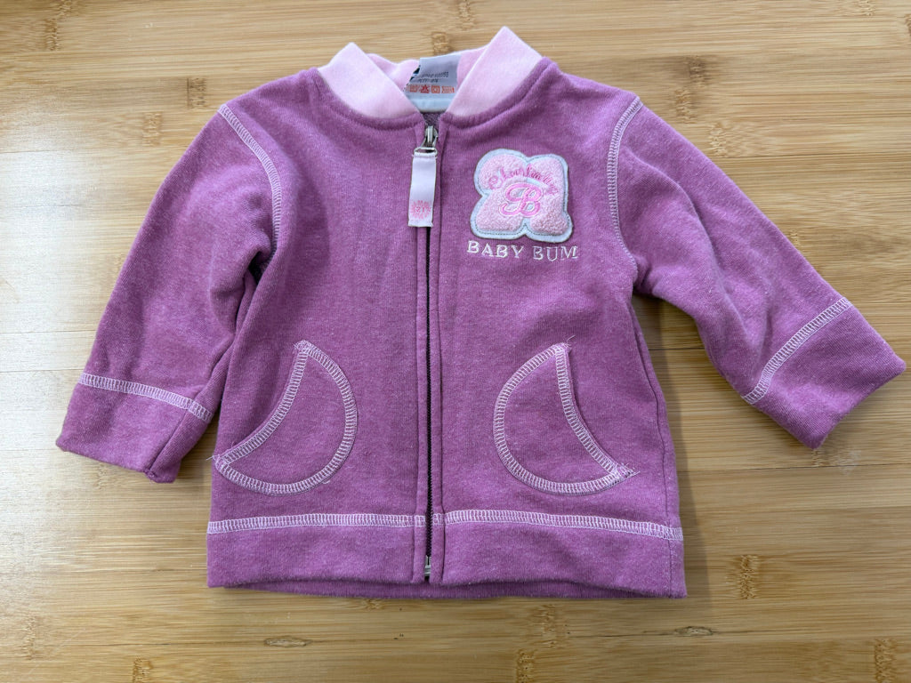 Bum Equipment Zip-Up Sweater – 12M | Purple Baby Bum Cheerleading Patch