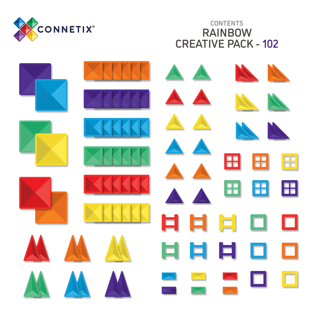 Connetix Rainbow Creative Pack, 102 Pieces