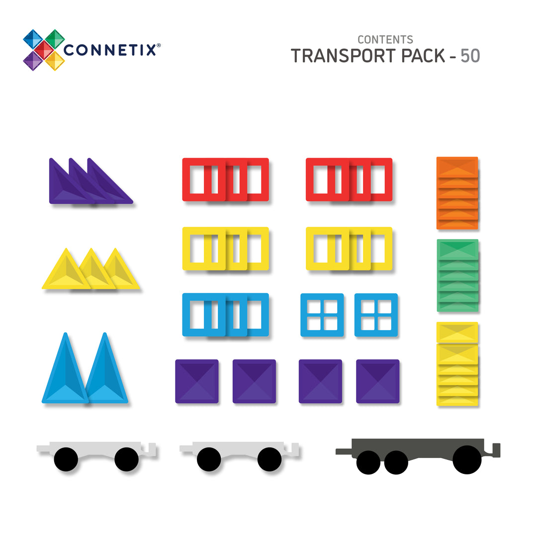 Connetix Rainbow Transport Pack, 50 Pieces