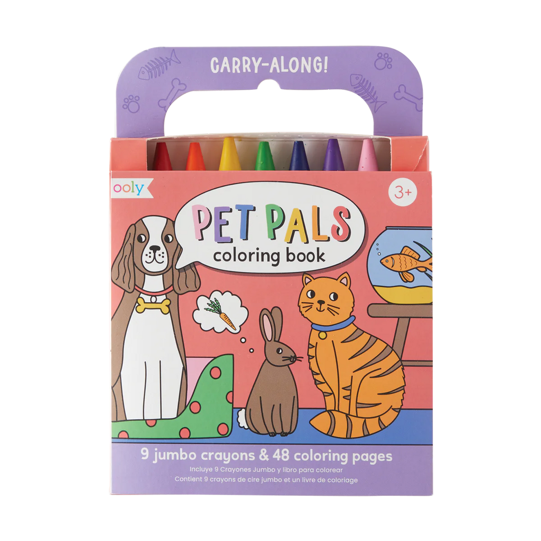 Carry Along! Coloring Book and Crayon Set - Pet Pals - Set of 9 Crayons