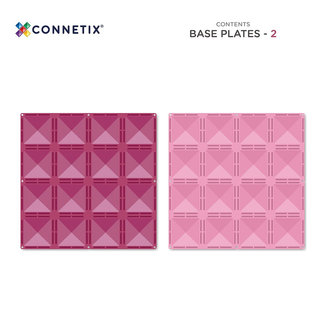Connetix Pastel Pink & Berry Base Plate Pack, 2 Pieces  Available mid December