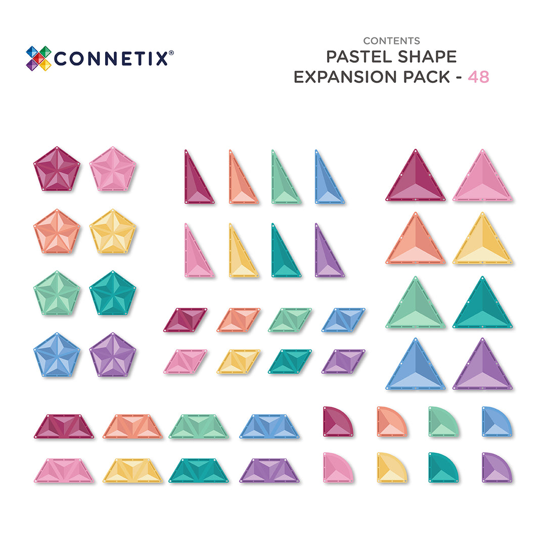 Connetix Pastel Shape Expansion Pack, 48 Pieces  Available mid December