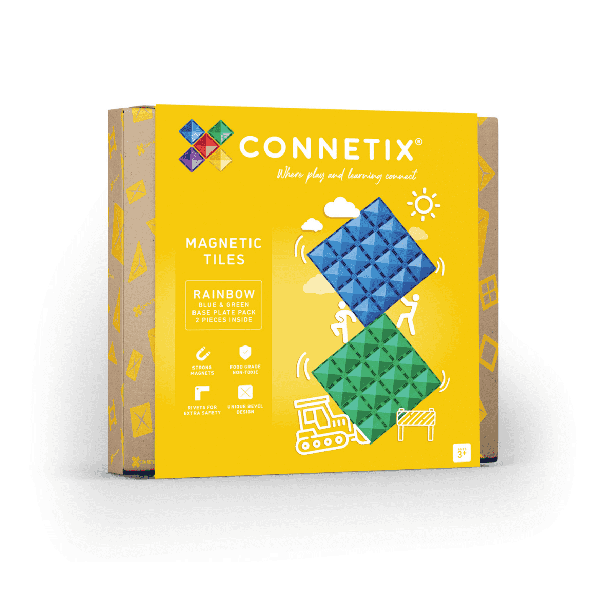 Connetix Rainbow Blue & Green Base Plate Pack - Nest and Sprout - Connetix