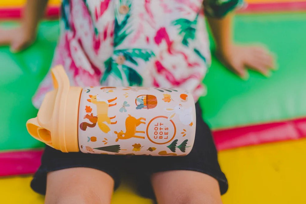 Cool Bottles Kiddie Bottle 350ml in Woodland Buddies | Kids Stainless Steel - Nest and Sprout - Cool Bottles