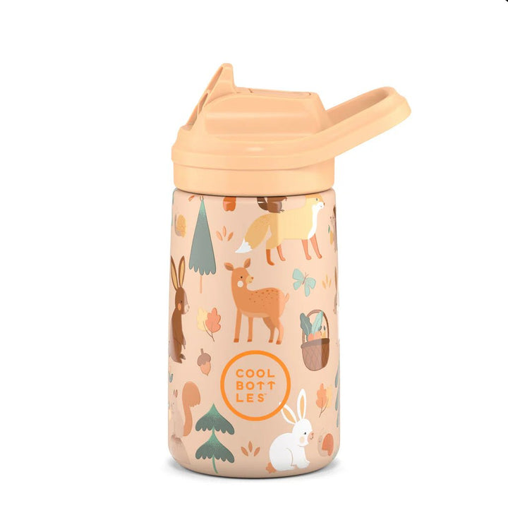 Cool Bottles Kiddie Bottle 350ml in Woodland Buddies | Kids Stainless Steel - Nest and Sprout - Cool Bottles