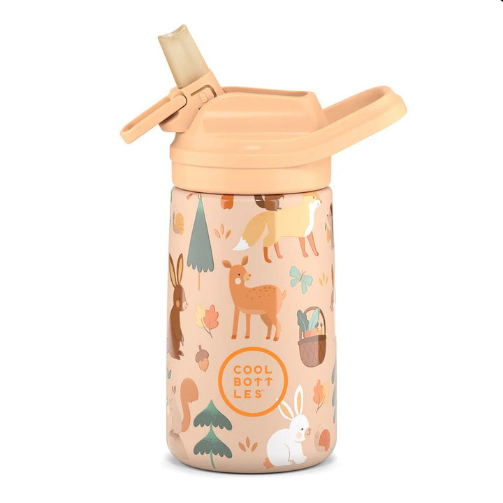 Cool Bottles Kiddie Bottle 350ml in Woodland Buddies | Kids Stainless Steel - Nest and Sprout - Cool Bottles