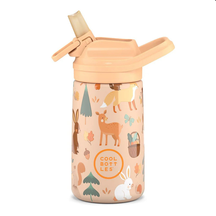 Cool Bottles Kiddie Bottle 350ml in Woodland Buddies | Kids Stainless Steel - Nest and Sprout - Cool Bottles