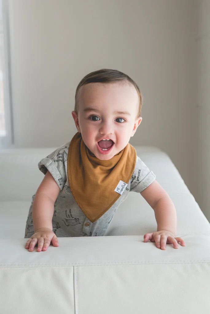 Copper Pearl Bandana Bib Set - Ridge - Nest and Sprout - Copper Pearl