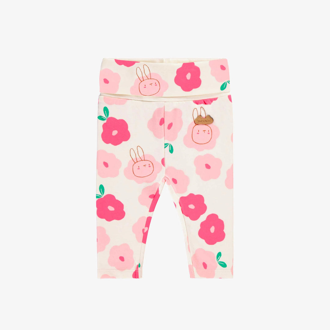 Cream Floral Baby Leggings
