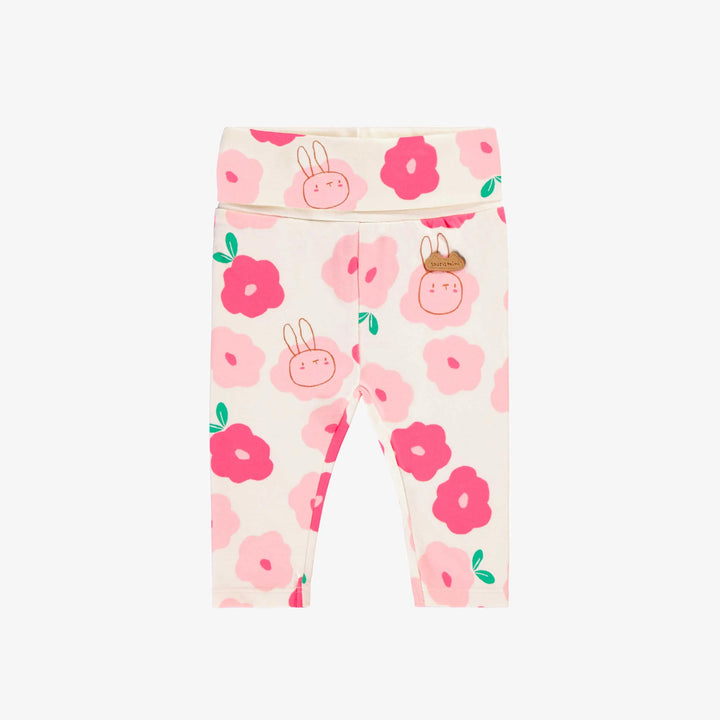 Cream Floral Baby Leggings