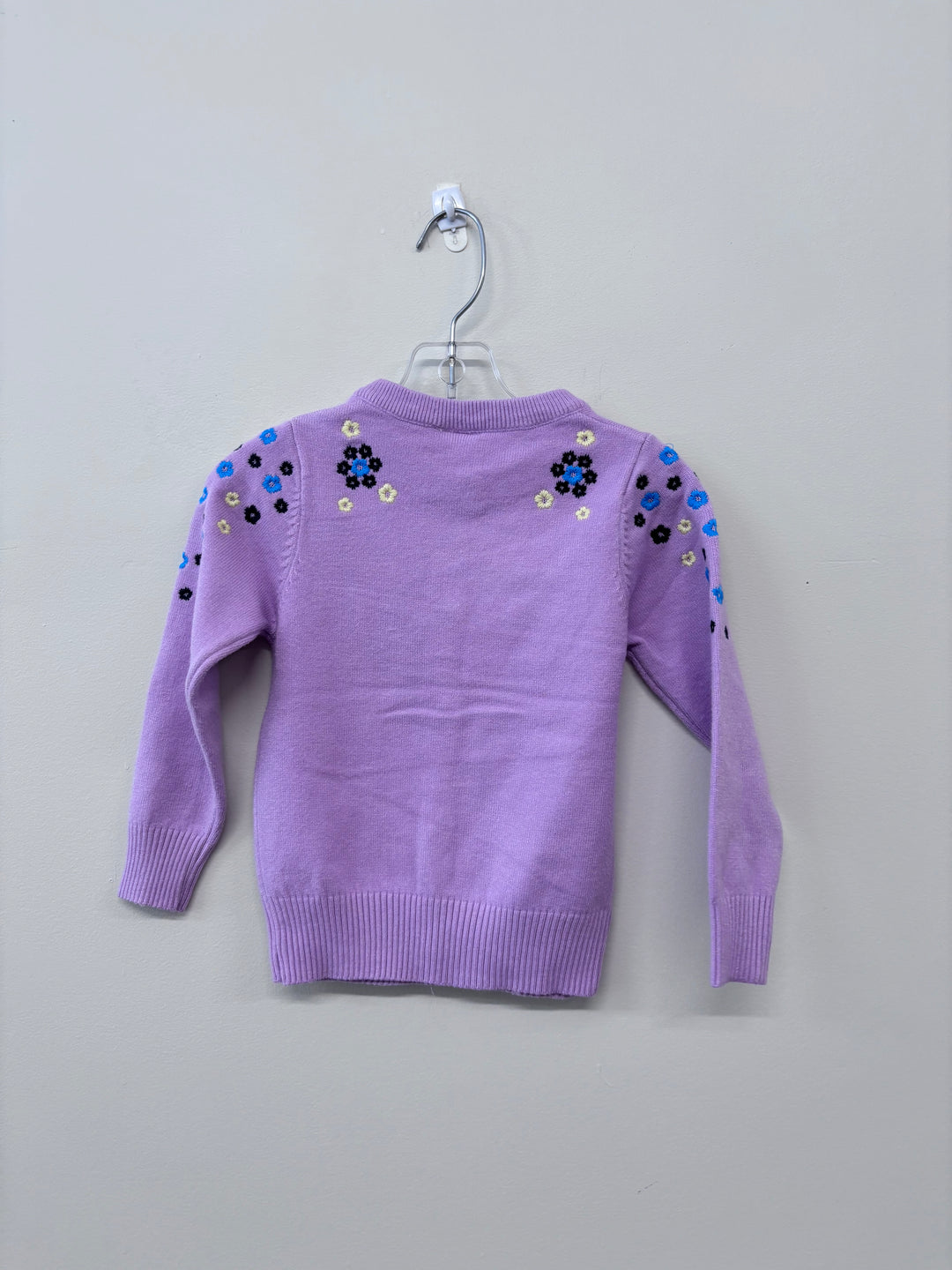 M&D Size 3-4 Light Purple Cardigan with Floral Accents on Arms