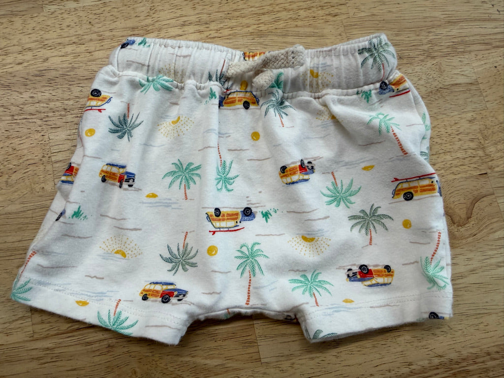 Old Navy Harem Shorts – 0–3M | White Beach Print
