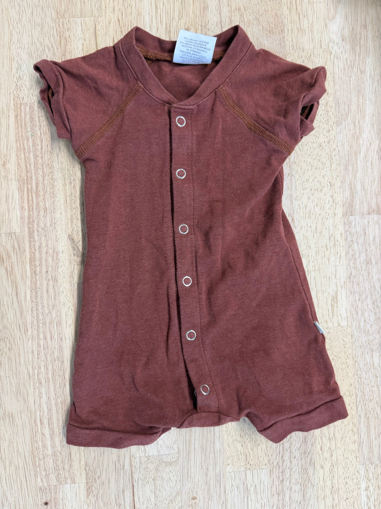 Jax & Lennon Coffee Brown Snap Romper – Newborn | Cotton/Bamboo Made in Canada Excellent