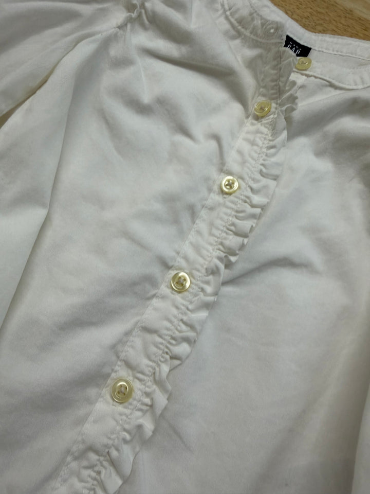 Gap Ruffle Button Up Shirt – 18-24 Months | White | No Collar